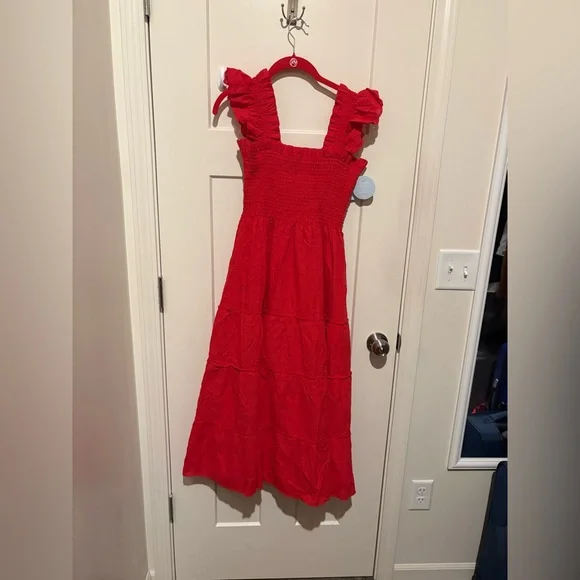 Hill House The Ellie Nap Dress Medium Color: Red Daisy Check Eyelet NWT - Picture 4 of 6